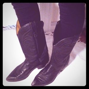 Vintage Black Cowboy Boots